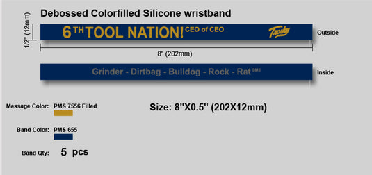 6TH Tool Navy Wristbands (set of 5)
