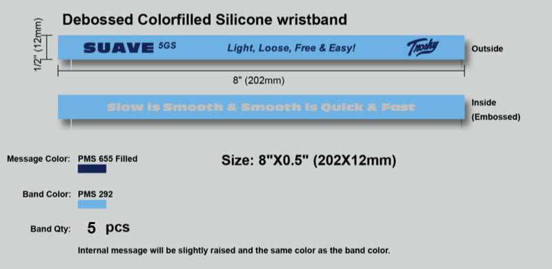 Load image into Gallery viewer, Suave Light Blue Wristbands (set of 5)
