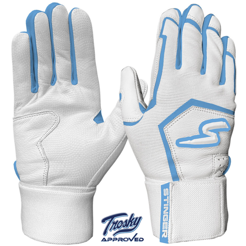 Load image into Gallery viewer, Winder Series Batting Gloves - Columbia Blue &amp; White
