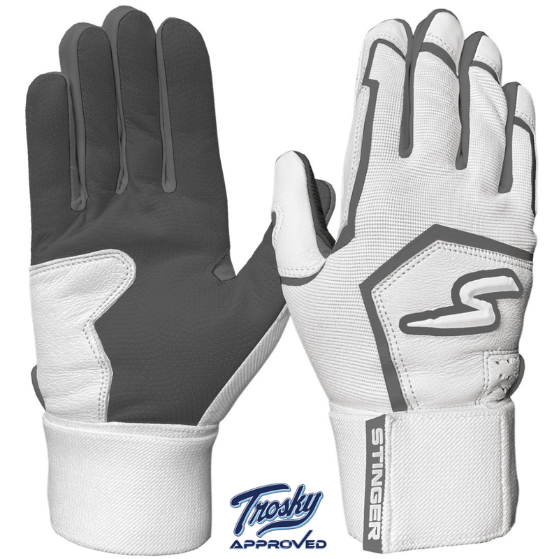 Load image into Gallery viewer, Winder Series Batting Gloves - Gray &amp; White
