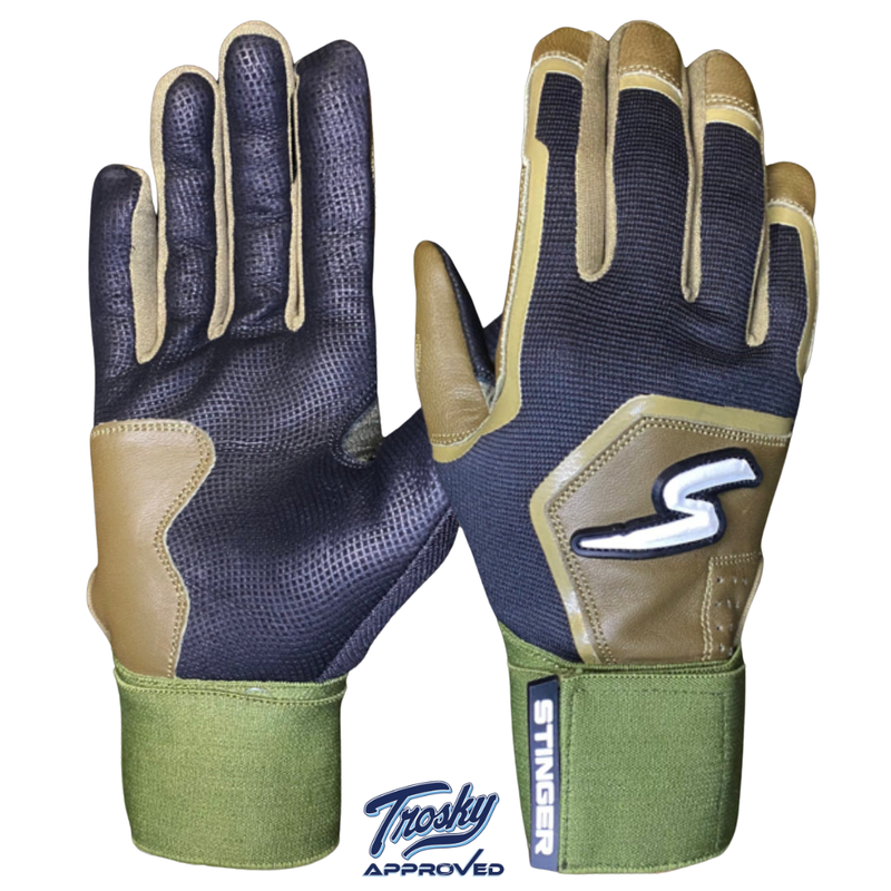 Load image into Gallery viewer, Winder Series Batting Gloves - Military Green &amp; Black
