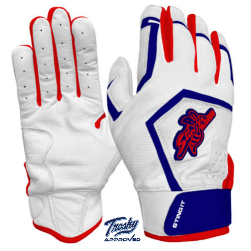 Load image into Gallery viewer, Sting Squad Batting Gloves - Red, White &amp; True
