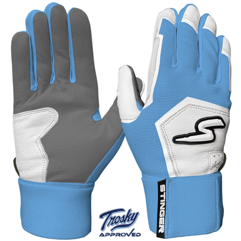 Load image into Gallery viewer, Winder Series Batting Gloves - Columbia Blue/White &amp; Graphite
