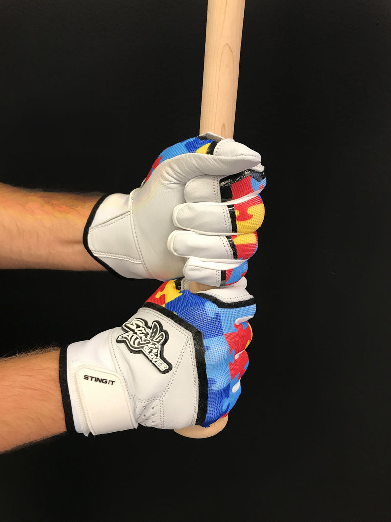 Load image into Gallery viewer, Sting Squad Batting Gloves - Autism Awareness
