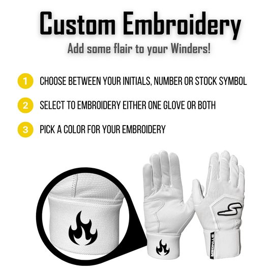 Winder Series Batting Gloves - Columbia Blue & White