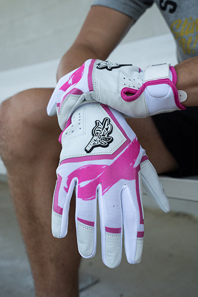 Load image into Gallery viewer, Sting Squad Batting Gloves - Pink Breast Cancer Awareness
