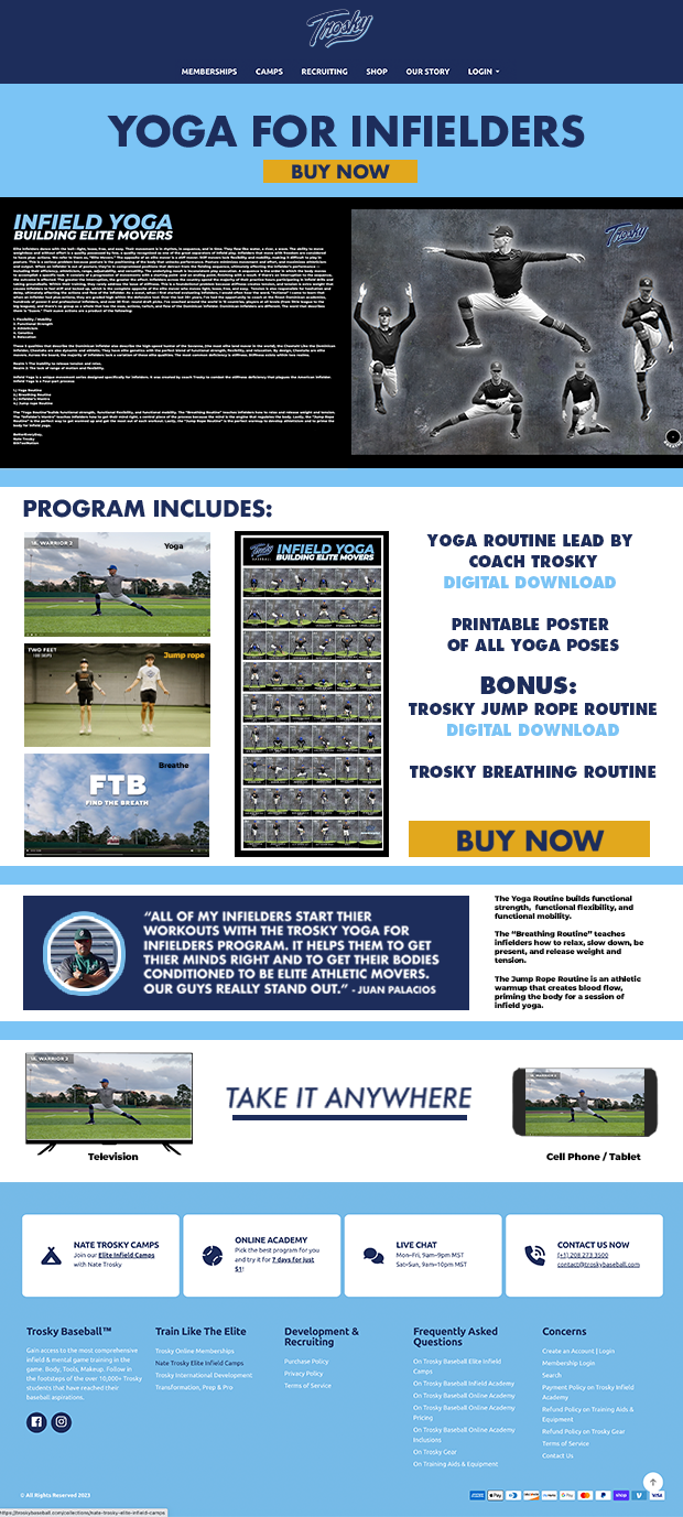 Load image into Gallery viewer, Trosky Infield Yoga - Elite Movers Series
