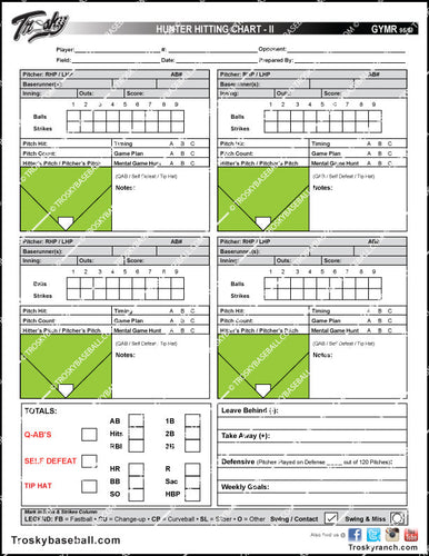 “Hunter” Hitting Chart 2 (10 per order)