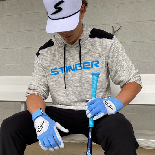 Winder Series Batting Gloves - Columbia Blue/White & Graphite