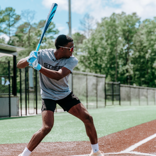 Winder Series Batting Gloves - Columbia Blue/White & Graphite